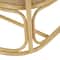 25" x 29" x 28" Light Brown Rattan Woven Rounded Accent Chair with White Fabric Cushion